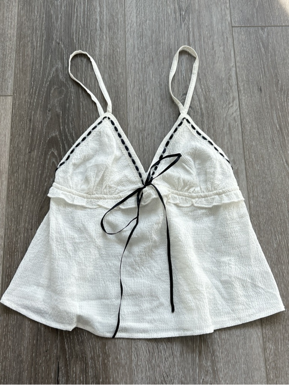 Princess Polly White Lace Ruffle Cami Top Size US 0